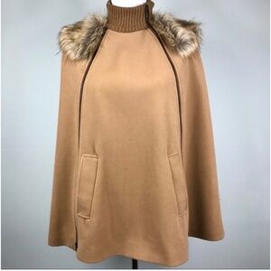 BCBG Max Azria Poncho Coat Faux Fur
